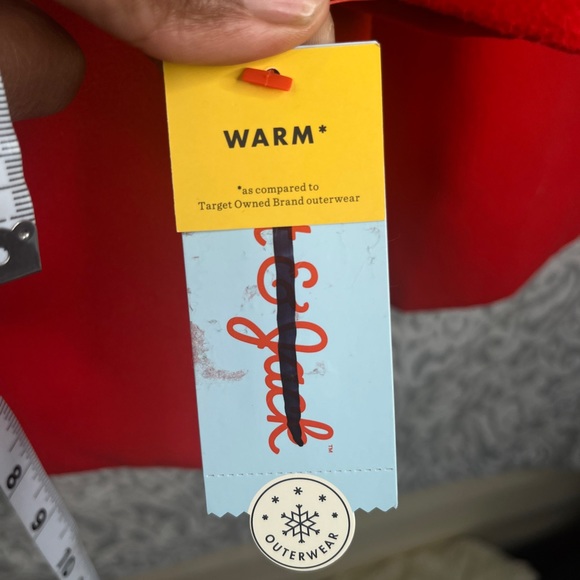 Cat & Jack NWT Girls Red Faux Fur Hooded Coat - size XL (14/16) - Picture 12 of 13